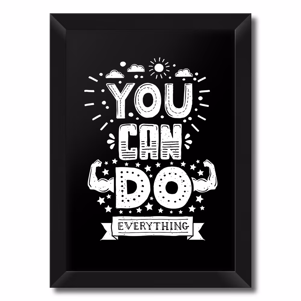 تابلو فنچ آرت طرح You Can Do کد QT102 F-WB