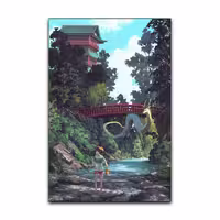 تابلو شاسی گوفی مدل انیمه شهر اشباح خفن طرح Spirited Away Anime کد RIVR51 | دنیای قاب