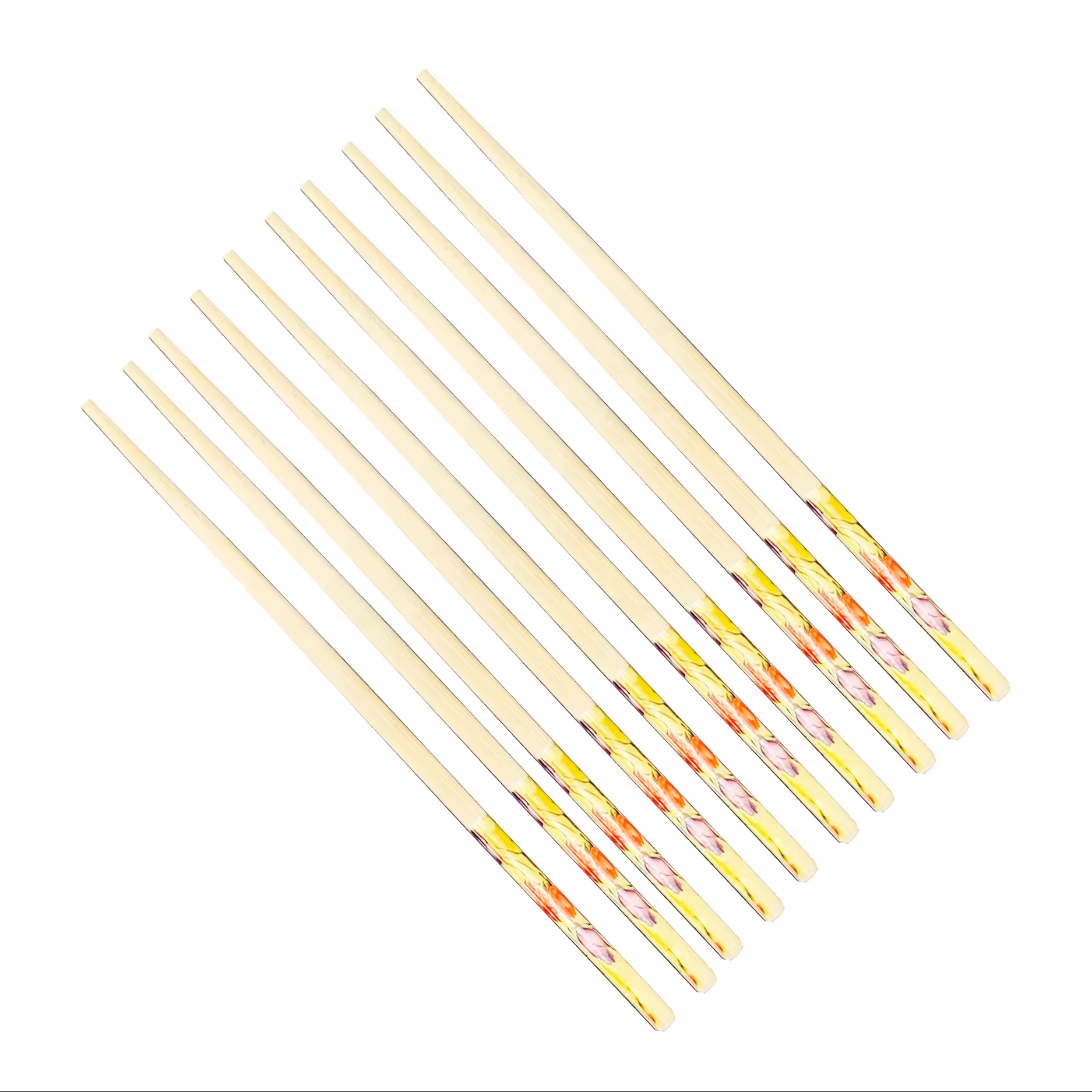چاپستیک چوبی بامبو طرح گل ( چوب غذاخوری ) بسته 10 عددی (5 جفت) کد Gw51001025