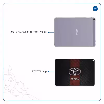 برچسب پوششی ماهوت مدل TOYOTA-Logo مناسب برای تبلت ایسوس Zenpad 3S 10 2017 Z500KL