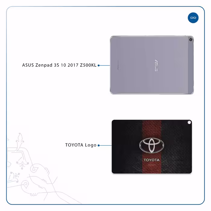 برچسب پوششی ماهوت مدل TOYOTA-Logo مناسب برای تبلت ایسوس Zenpad 3S 10 2017 Z500KL