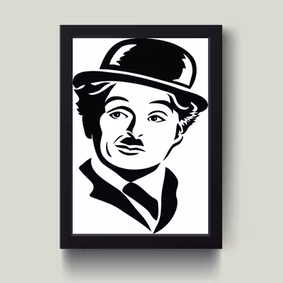 تابلو مدل مینیمال Charlie Chaplin چارلی چاپلین کد  m50303
