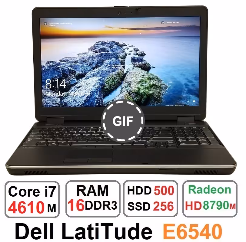 لپ تاپ دل Dell Latitude E6540 پردازنده Core i7 4800MQ رم 16 گیگابایت گرافیک DDR5