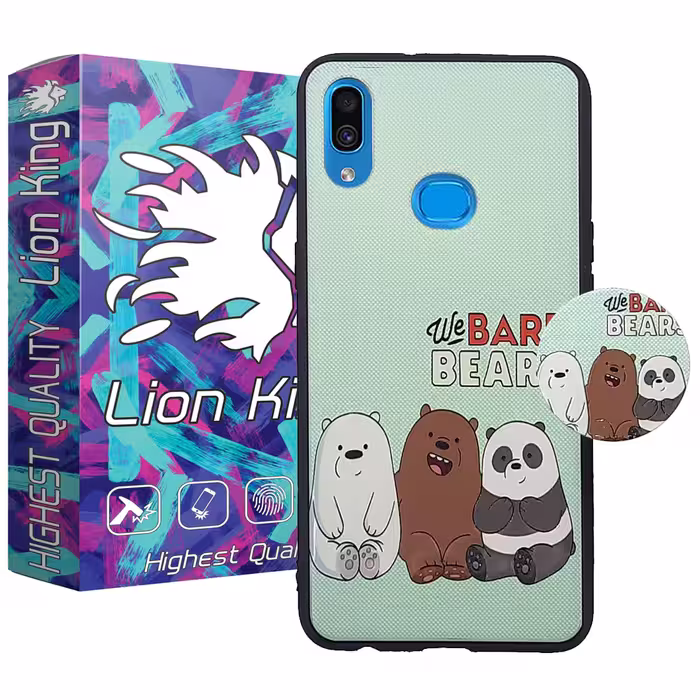 کاور لاین کینگ مدل 3bear مناسب برای گوشی موبایل سامسونگ Galaxy A10s به همراه پایه نگهدارنده