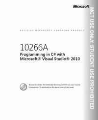 خرید و دانلود نسخه کامل کتاب MS Course 10266A Programming in C# with Microsoft Visual Studio 2010. Trainer Edition. Volume 1