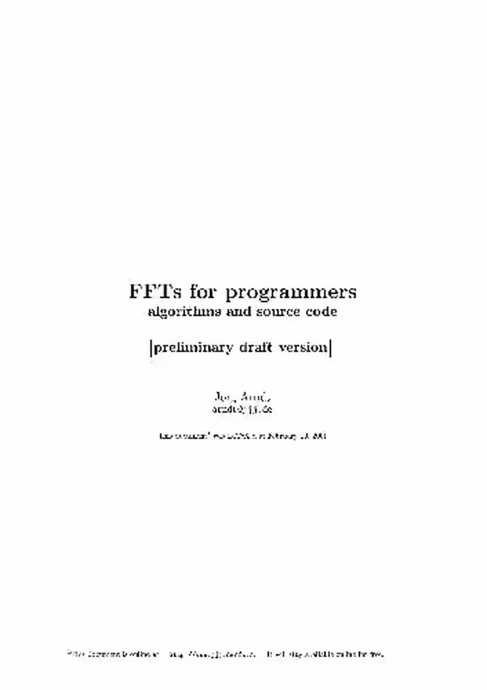خرید و دانلود نسخه کامل کتاب FFTs for Programmers Algorithms and Source Code