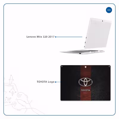 برچسب پوششی ماهوت مدل TOYOTA-Logo مناسب برای تبلت لنوو Miix 320 2017
