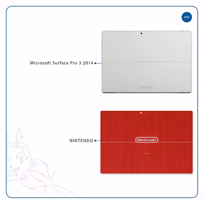 برچسب پوششی ماهوت مدل NINTENDO مناسب برای تبلت مایکروسافت Surface Pro 3 2014