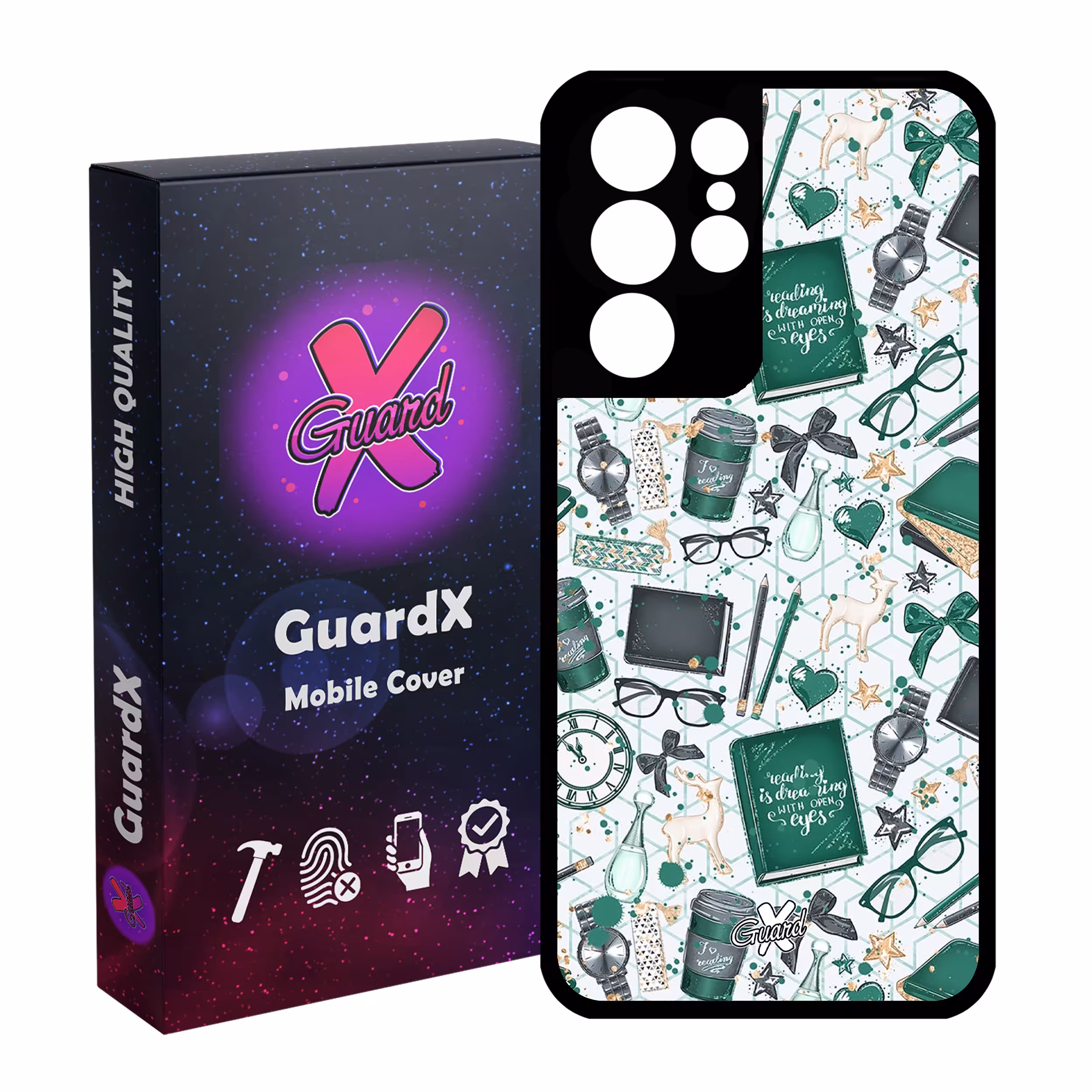 کاور گارد ایکس طرح کتاب مدل Glass10289 مناسب برای گوشی موبایل سامسونگ Galaxy S21 Ultra