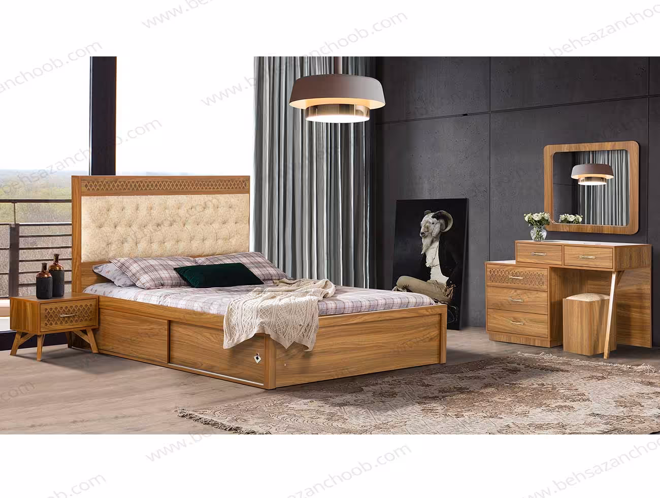 سرویس خواب ام دی اف لیون S2610