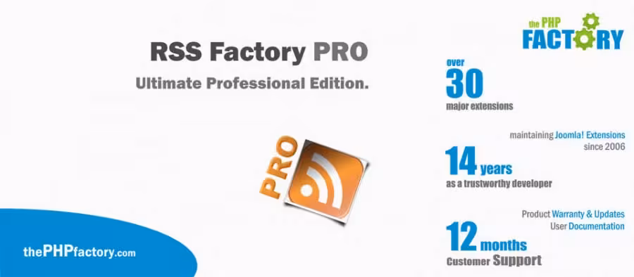 دانلود افزونه RSS Factory PRO برای جوملا
