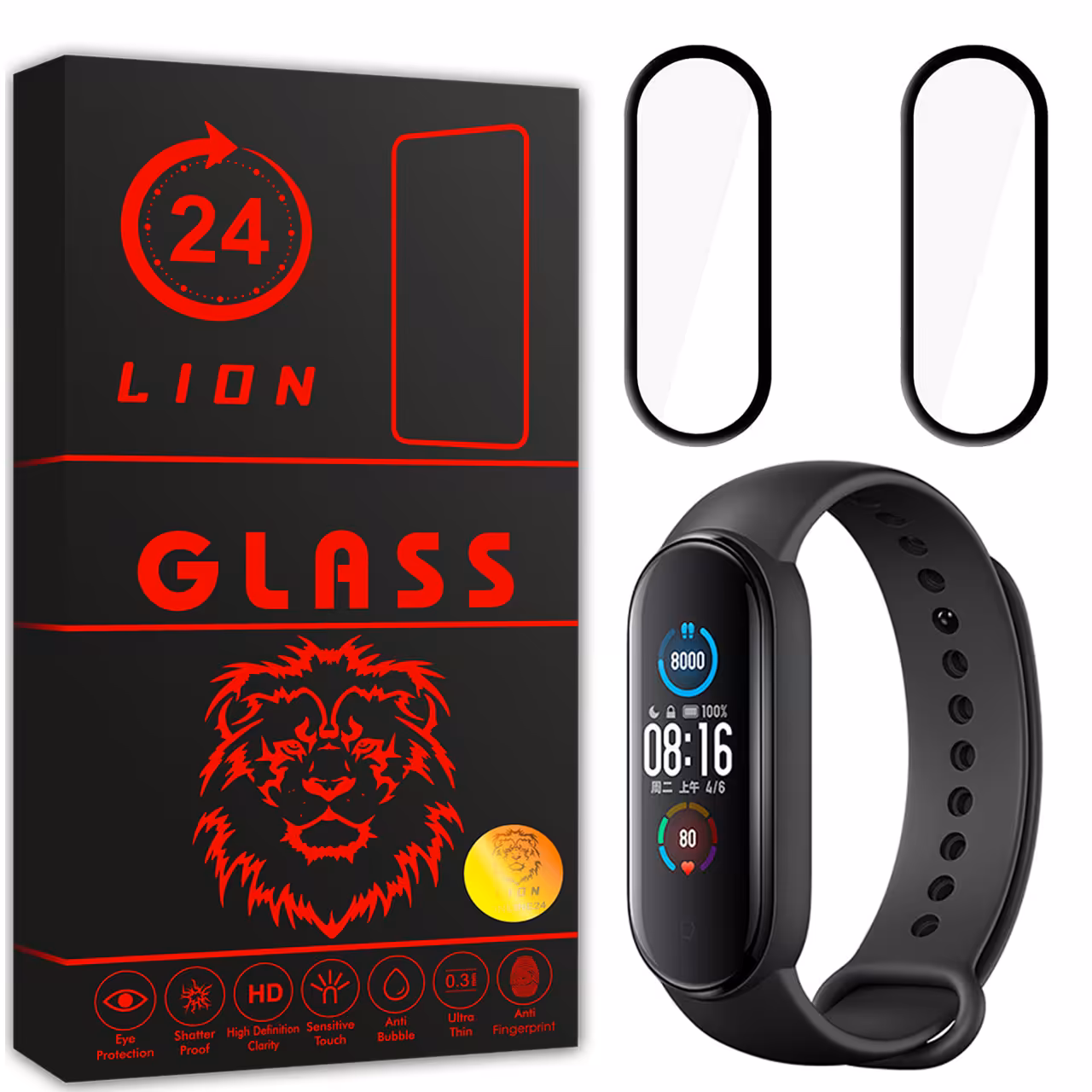 محافظ صفحه نمایش لاین مدل RT007 مناسب برای ساعت هوشمند شیایومی Mi Band 5 بسته دو عددی