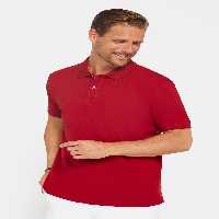 تی شرت یقه پولو قرمز مردانه کلاسیک مناسب و برش 100 ٪ پنبه مسطح PIKE POLO YAKA T Tudors