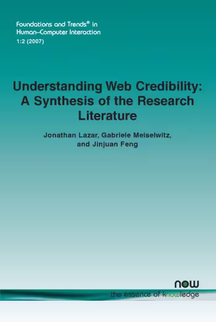 خرید و دانلود نسخه کامل کتاب Understanding Web Credibility: A Synthesis of the Research Literature (Foundations and Trends in Human-Computer Interaction)