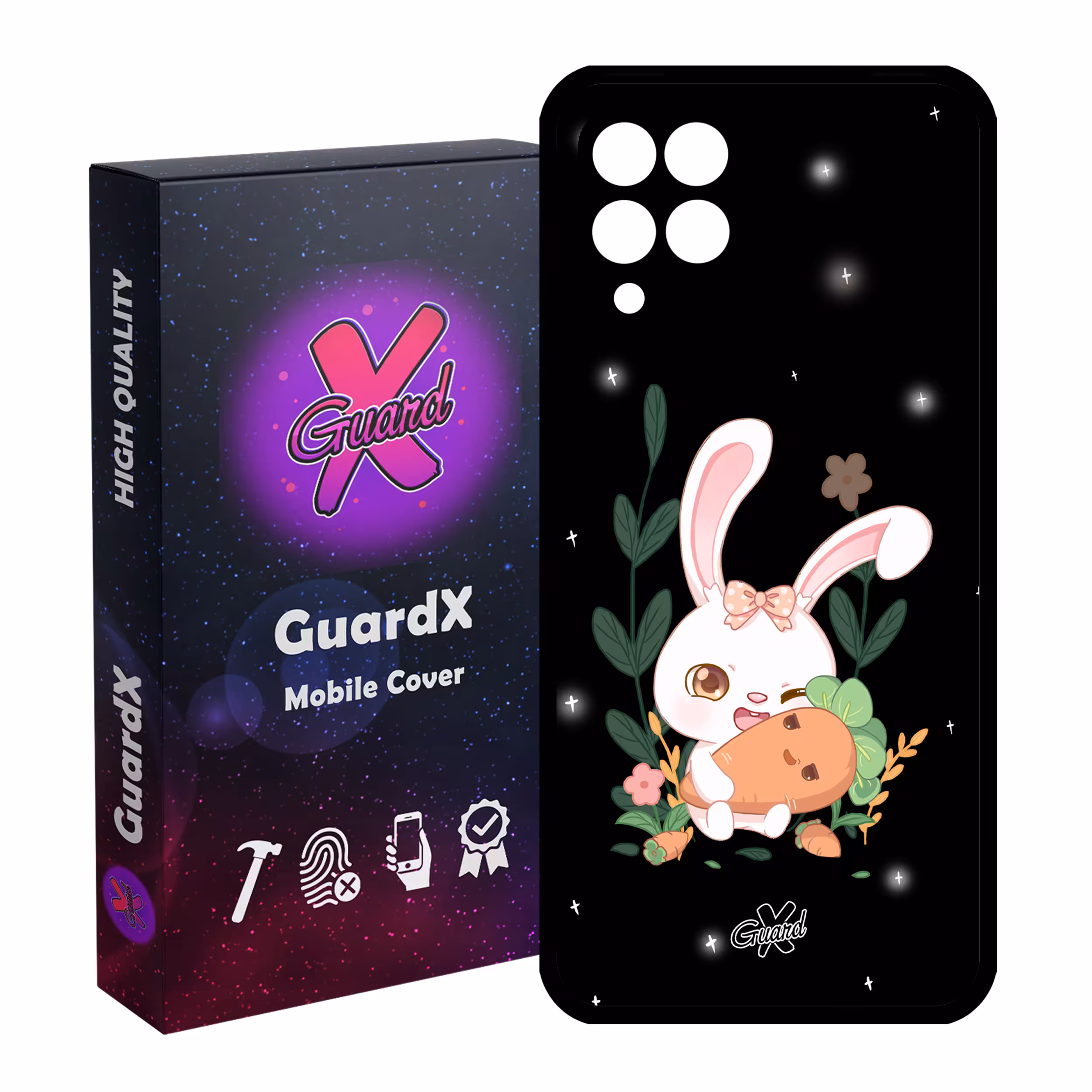 کاور گارد ایکس طرح خرگوش مدل Glass10309 مناسب برای گوشی موبایل سامسونگ Galaxy A22 4G
