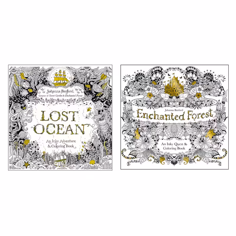 دفتر رنگ آمیزی مدل Lost Forest  مجموعه 2 عددی | چاوه