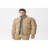 کاپشن نود مردانه مانتو پفی بژ لحاف یقه ایستاده Lacoste