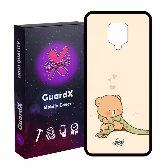 کاور گارد ایکس طرح خرس 1 مدل Glass10488 مناسب برای گوشی موبایل شیائومی Redmi Note9 Pro/Note 9 Pro Max/Redmi Note 9S/MI Poco M2 Pro