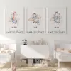 تابلو کودک سالی وود طرح پسرک خلبان با دوستان کد T112619 مجموعه 3 عددی