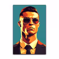 تابلو شاسی گوفی مدل کریستیانو رونالدو طرح فوتبال CR7 Cristiano Ronaldo کد SUIT53 | دنیای قاب