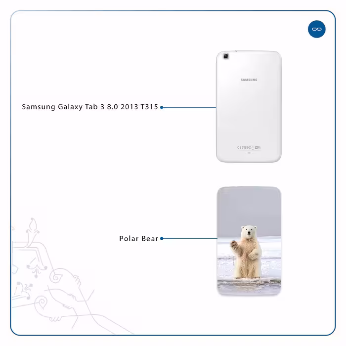 برچسب پوششی ماهوت مدل Polar bear مناسب برای تبلت سامسونگ Galaxy Tab 3 8.0 2013 T315