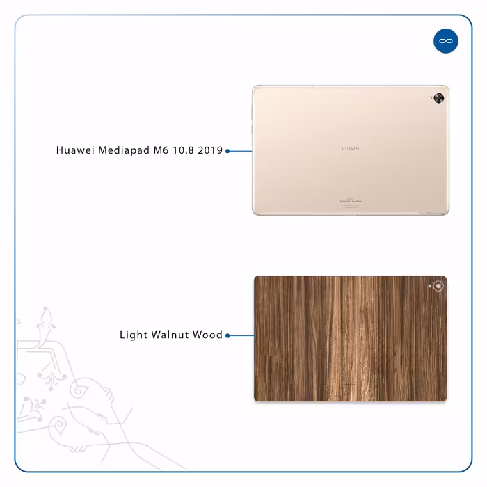 برچسب پوششی ماهوت مدل Light Walnut Wood مناسب برای تبلت هوآوی Mediapad M6 10.8 2019