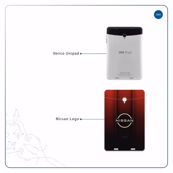 برچسب پوششی ماهوت مدل Nissan-Logo مناسب برای تبلت وریکو Unipad