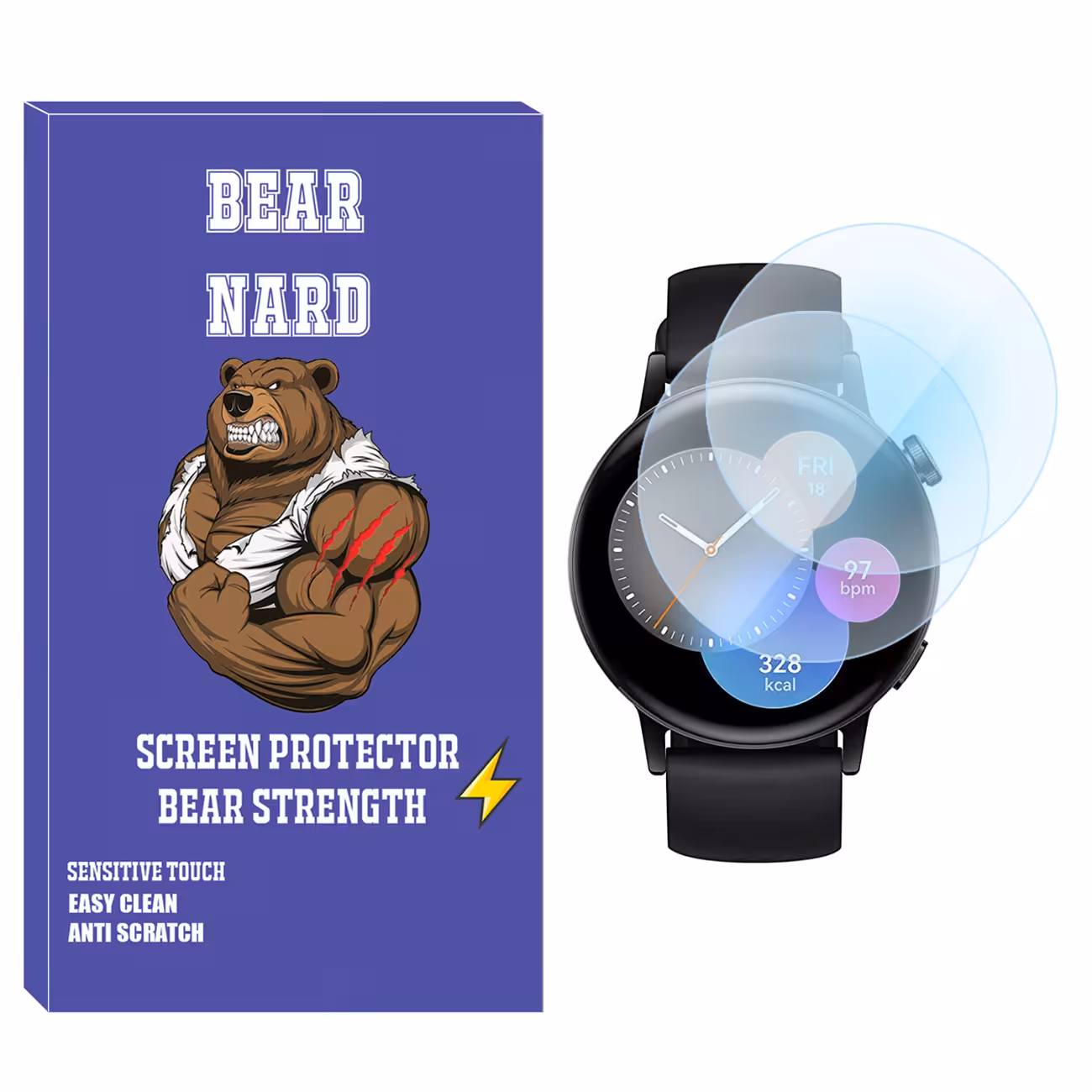 محافظ صفحه نمایش شیشه‌ای برنارد مدل SH-BR مناسب برای ساعت هوشمند هوآوی Watch GT3 42mm بسته دو عددی