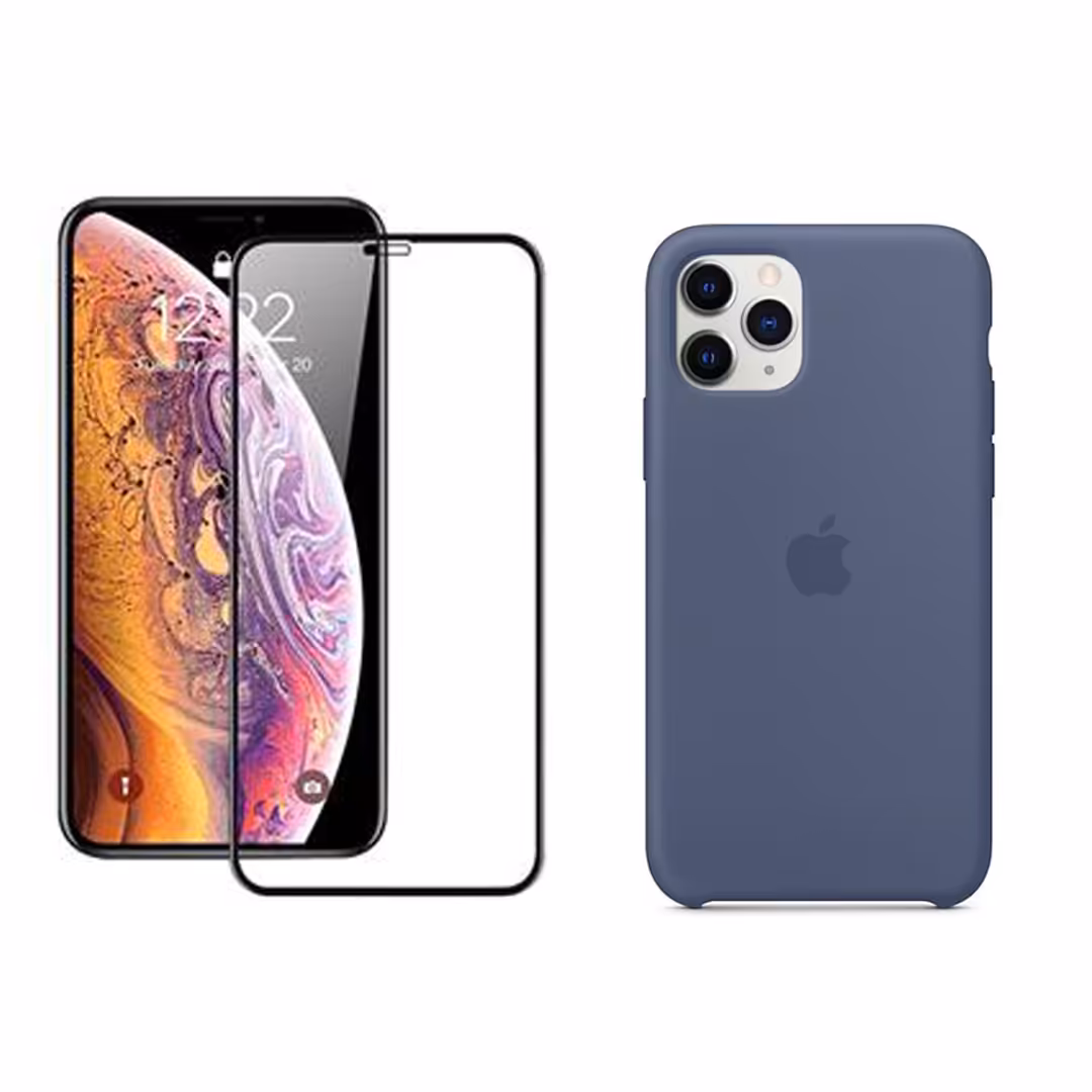 کاور مدل سیلیکونی کد 033 مناسب برای گوشی موبایل اپل iphone 11 pro max به همراه محافظ صفحه نمایش