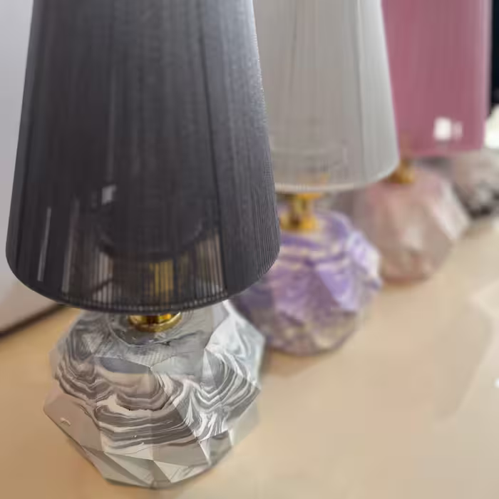 آباژور کوچک پودر سنگ صورتی طوسی مشکی سفید
