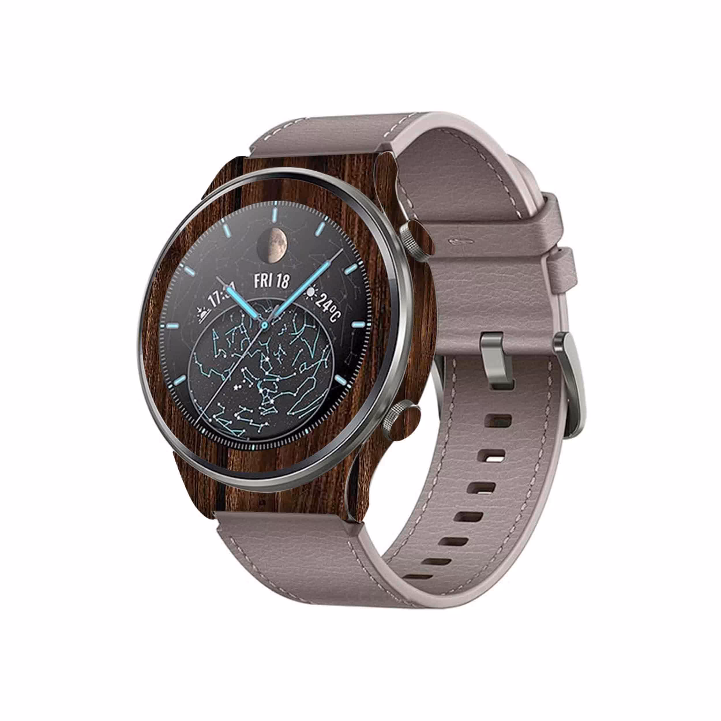 برچسب ماهوت طرح Dark Walnut Wood مناسب برای ساعت هوشمند هوآوی Watch GT 2 Pro