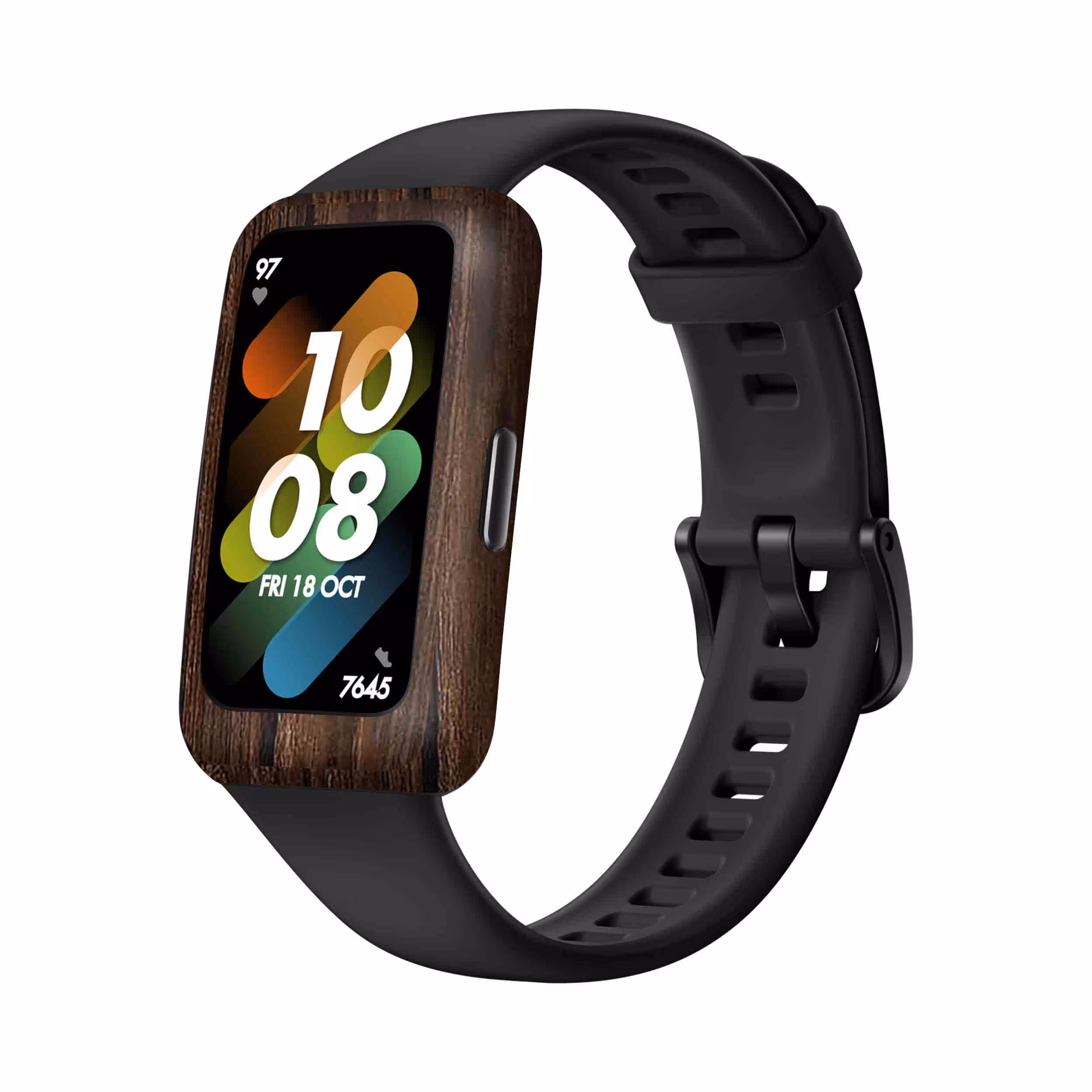 برچسب ماهوت طرح Dark_Walnut_Wood مناسب برای ساعت هوشمند هوآوی Band 7