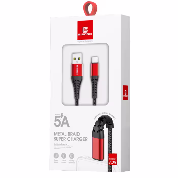 کابل تبدیل USB به لایتنینگ بیبوشی مدل A25 طول 1 متر