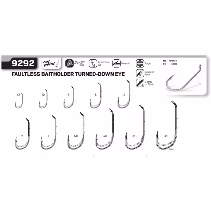قلاب ماهیگیری وی ام سی کد 9292 سایز TR 8 بسته 10 عددی