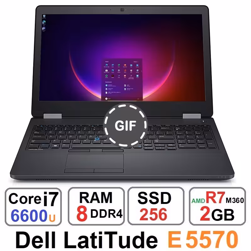 لپ تاپ دل مدل Latitude E5570 با پردازنده Core i7 نسل 6 (شامل مدل‌های 6820HQ/6600U) و رم 8GB