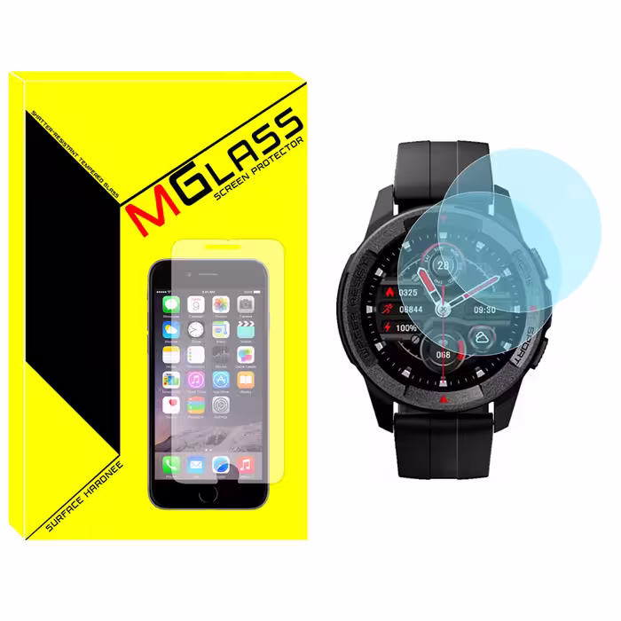 محافظ صفحه نمایش شیشه‌ای ام گلس مدل SH-MG مناسب برای ساعت هوشمند میبرو X1 بسته دو عددی