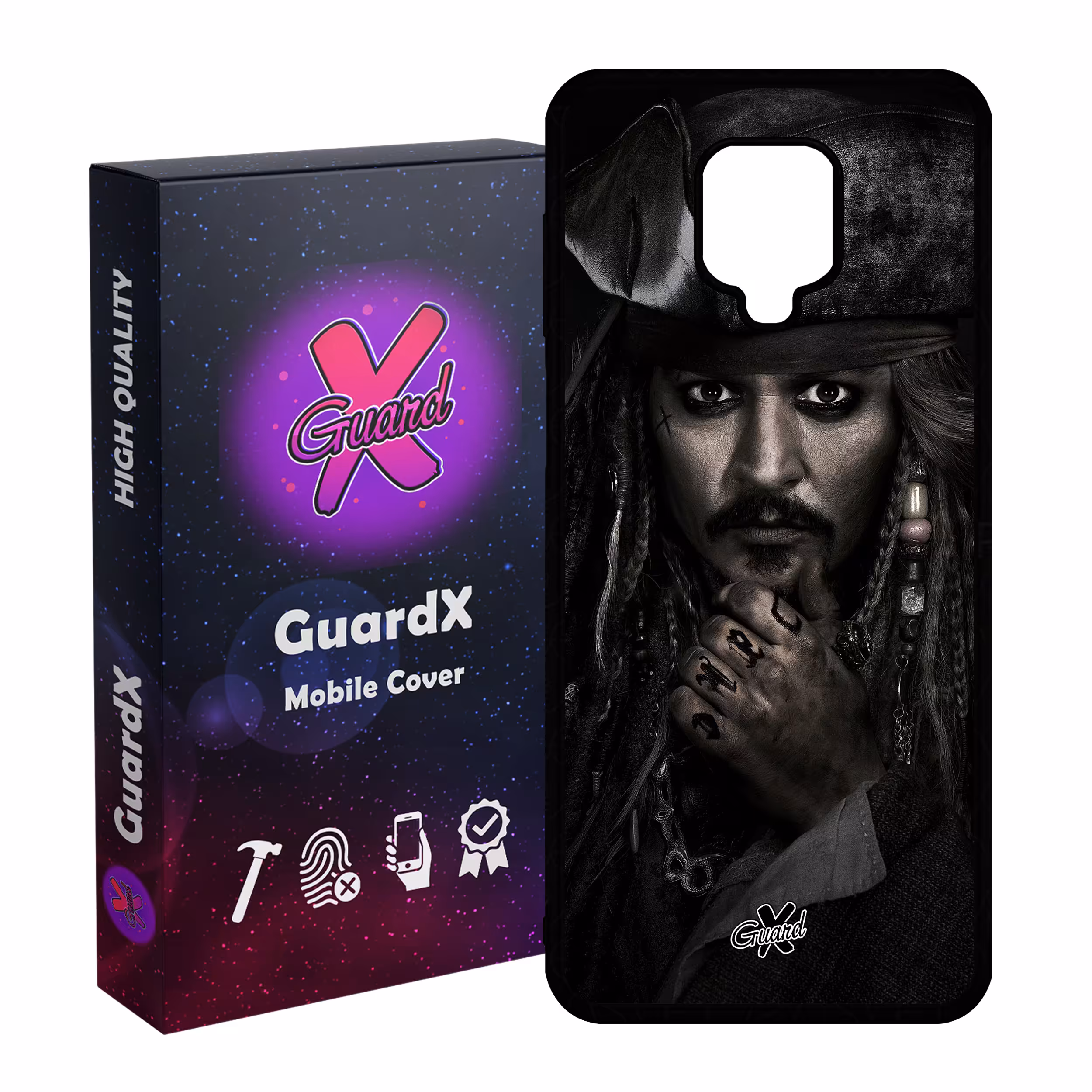 کاور گارد ایکس طرح Johnny Depp مدل Glass10178 مناسب برای گوشی موبایل شیائومی Redmi Note 9S / Note 9 Pro / Note 9 Pro Max