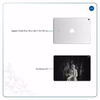 برچسب پوششی ماهوت مدل Ferdowsi-Logo مناسب برای تبلت اپل iPad Pro 10.5 2017 A1701