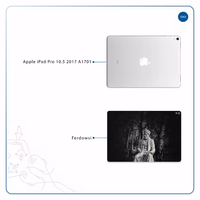 برچسب پوششی ماهوت مدل Ferdowsi-Logo مناسب برای تبلت اپل iPad Pro 10.5 2017 A1701
