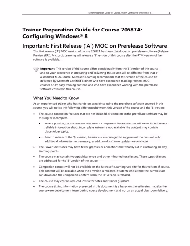خرید و دانلود نسخه کامل کتاب 20687A Configuring Windows 8 Setup Guide, Trainer Preparation Guide