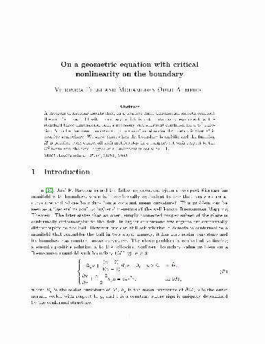 خرید و دانلود نسخه کامل کتاب On a geometric equation with critical nonlinearity on the boundary