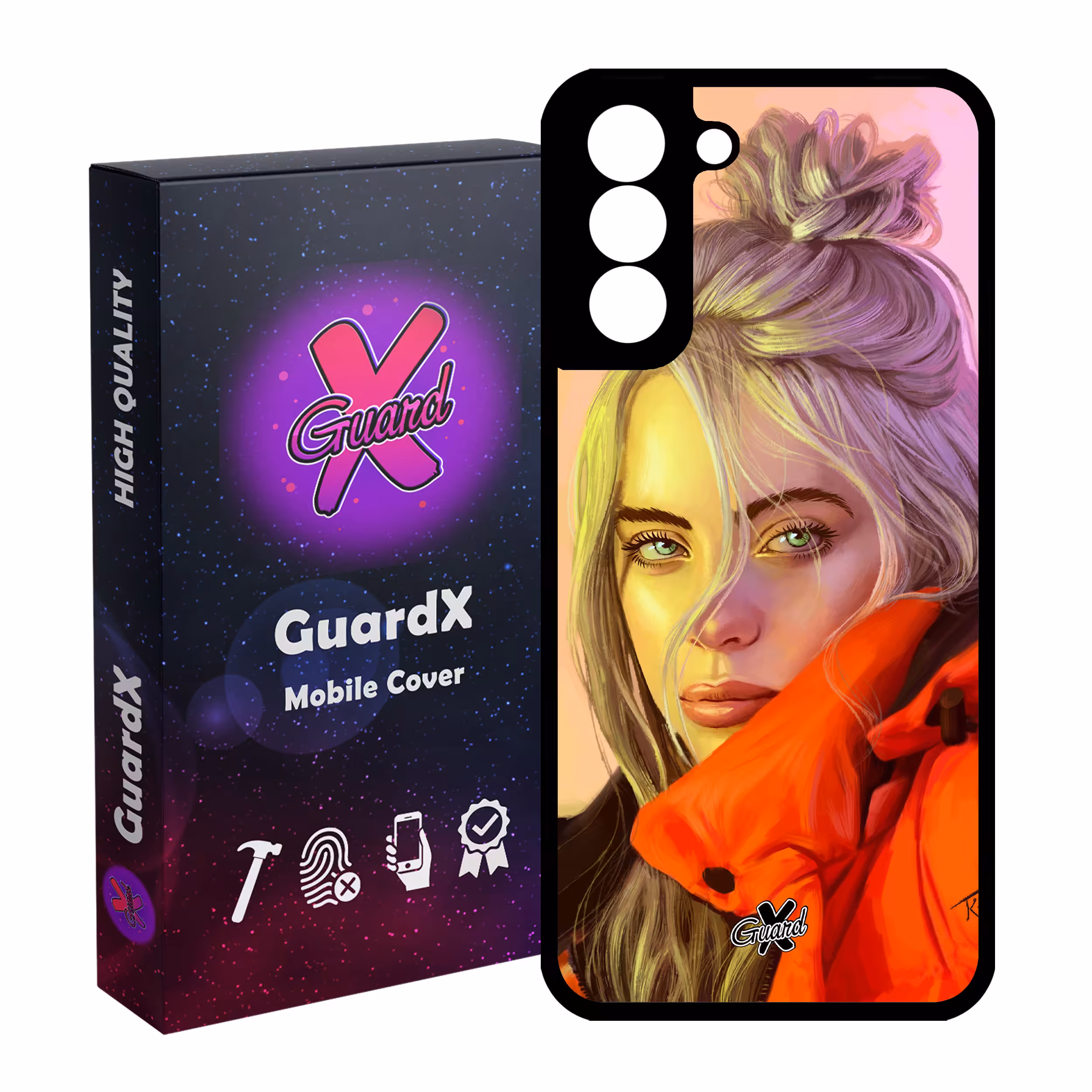 کاور گارد ایکس طرح Billie Eilish مدل Glass10217 مناسب برای گوشی موبایل سامسونگ Galaxy S21 FE