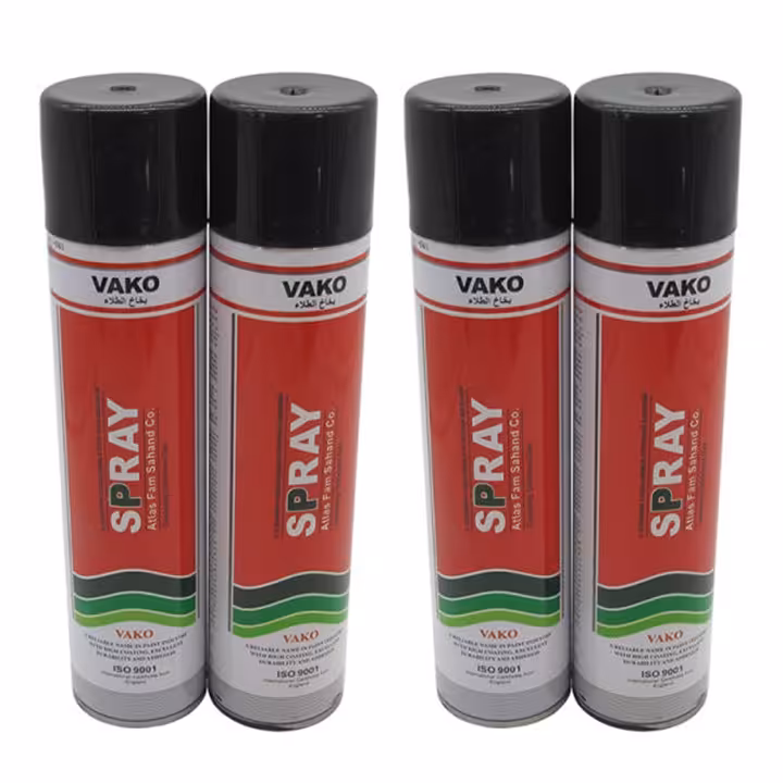 اسپری رنگ مشکی واکو مدل 300ML حجم 1.200 لیتر بسته 4 عددی