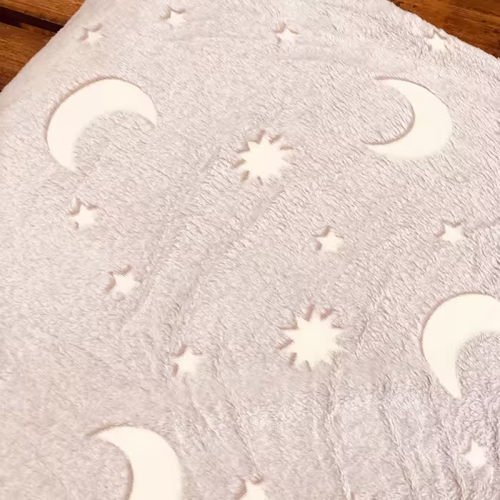 پتو مدل شبنما طرح ماه و ستاره دو نفره سایز 240x220 سانتی متر