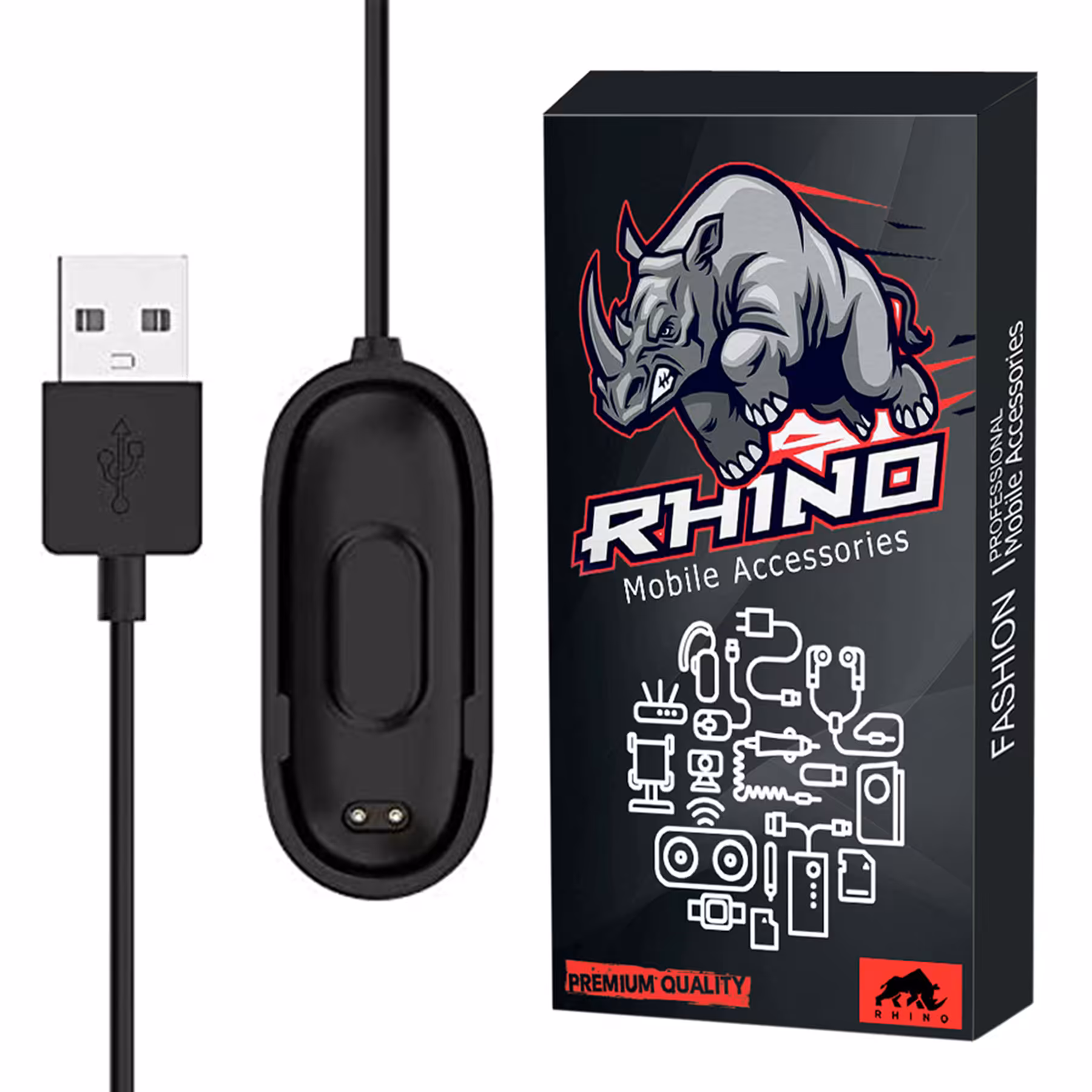 کابل شارژ راینو مدل R-Charge مناسب برای مچ بند هوشمند شیائومی Mi Band 4