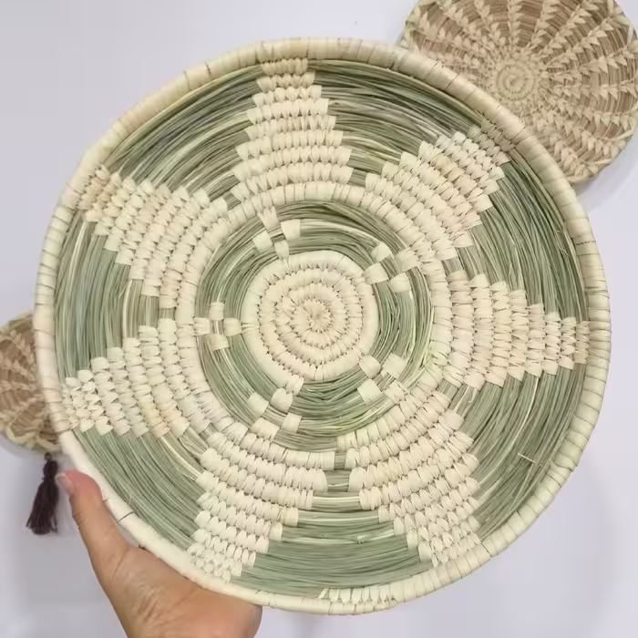 دیوار کوب حصیری طرح گل 30 سانت (پس کرایه)
