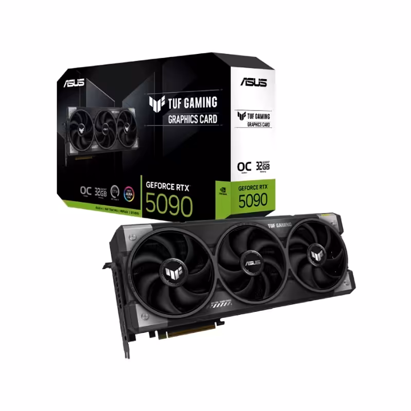 کارت گرافیک ASUS TUF RTX 5090 OC 32GB GDDR7 | قدرت بی‌رقیب با 21760 هسته CUDA و حافظه 512 بیتی