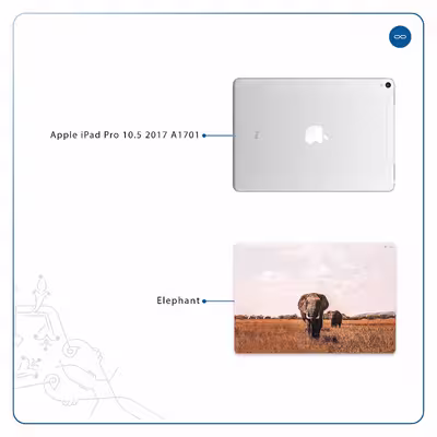 برچسب پوششی ماهوت مدل Elephant مناسب برای تبلت اپل iPad Pro 10.5 2017 A1701