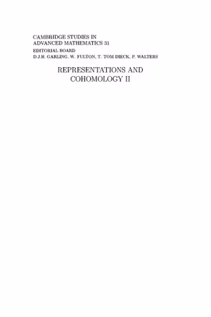 خرید و دانلود نسخه کامل کتاب Representations and Cohomology: Volume 2, Cohomology of Groups and Modules