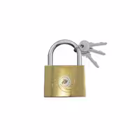 قفل آویز سایز 75 طرح برنجی 3 کلید معمولی BS